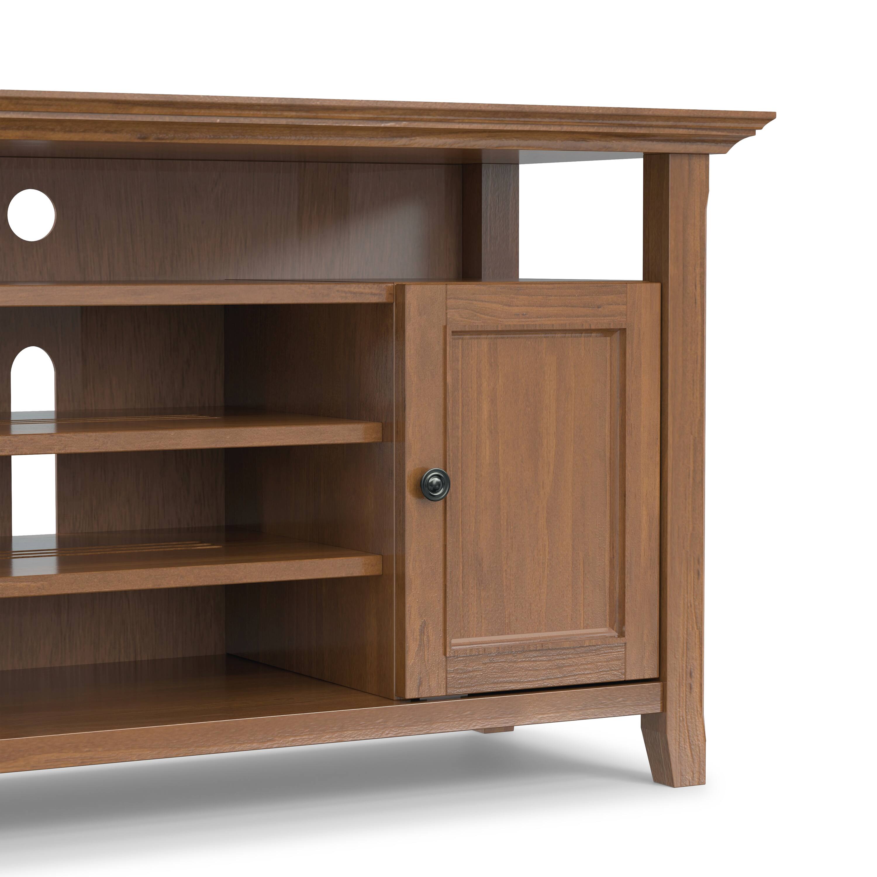 Alt View 6. Simpli Home - Amherst 54W TV Stand with Drawers, Doors and Open Top Shelf - Medium Saddle Brown.