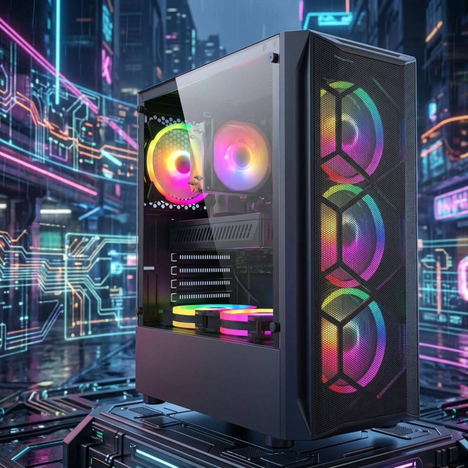 Back. STGAubron - STGAubron Gaming Desktop PC, Intel Core i7 up to 3.9GHz, Radeon RX580 8G Graphics, 16G RAM, 1TB SSD, USB WiFi 6, Win11H - Black.