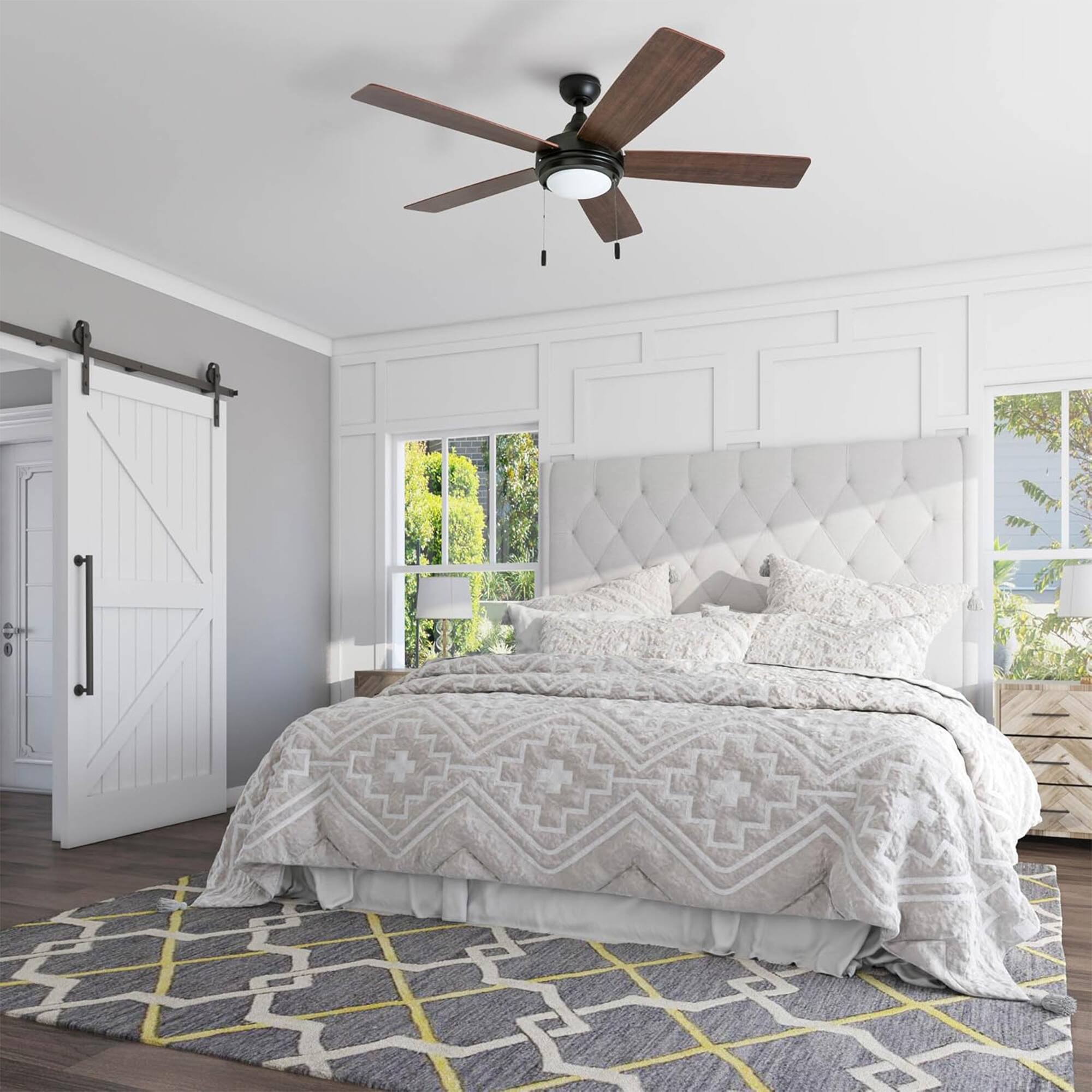 Alt View 5. Honeywell - Honeywell Ventnor 52" Modern Farmhouse LED Ceiling Fan with Pull Chain, Bronze - Bronze.