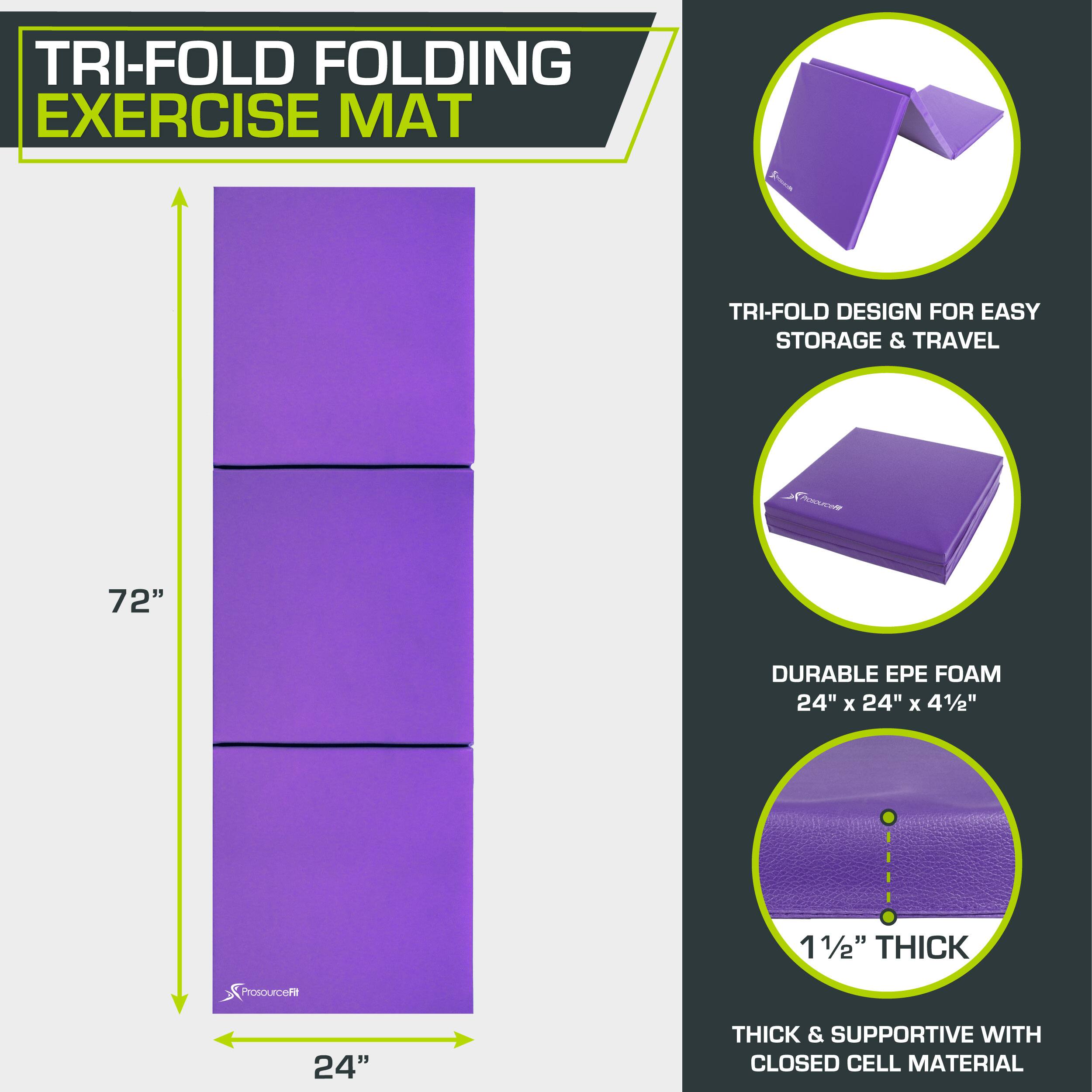 TRI-FOLD FOLDING EXERCISE MAT
TRI-FOLD DESIGN FOR EASY STORAGE & TRAVEL
DURABLE EPE FOAM 24" x 24" x 41/2"
11/2" THICK
THICK & SUPPORTIVE WITH CLOSED CELL MATERIAL