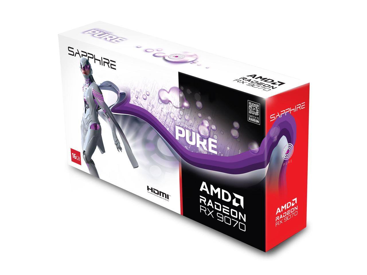 Sapphire PURE Radeon RX 9070 16GB GDDR6 PCI Express 5.0 x16 ATX