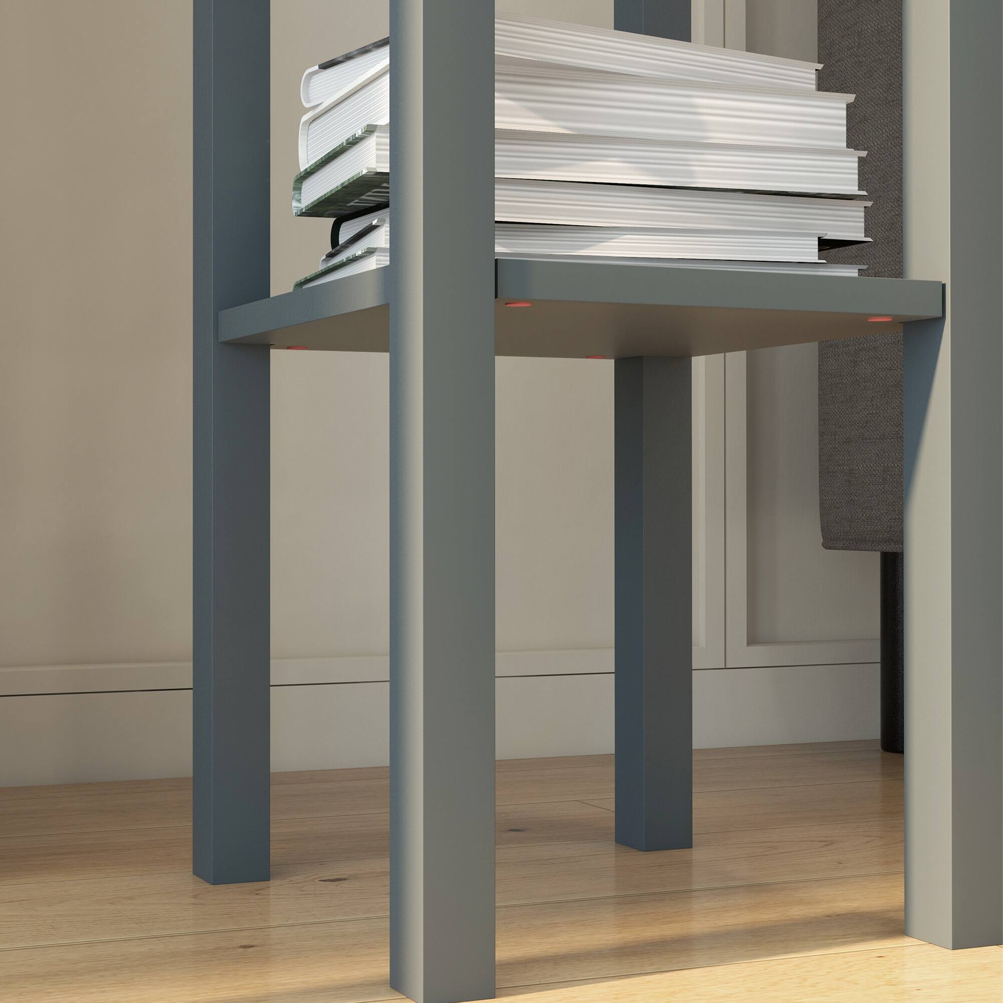 Alt View 9. Homcom - 2-Tier Side Table with Drawer, Narrow End Table with Bottom Shelf, for Living Room, Set of 2 - Grey.