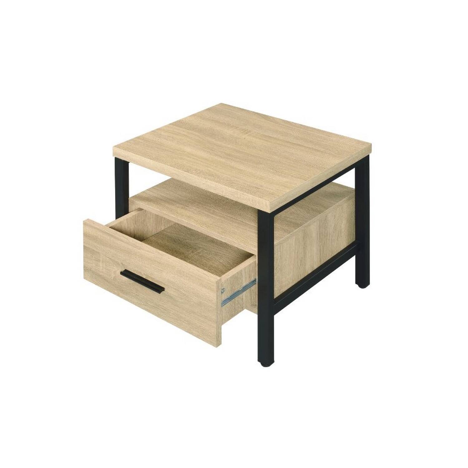 Alt View 2. Manhattan Lane - Accent Table with Metal Leg and 1 Tier Shelf - Black, Brown,.