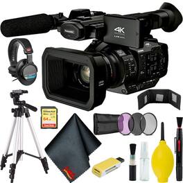 Panasonic - AG-UX180 4K Premium Professional Camcorder Bundle w/Professional Headphone