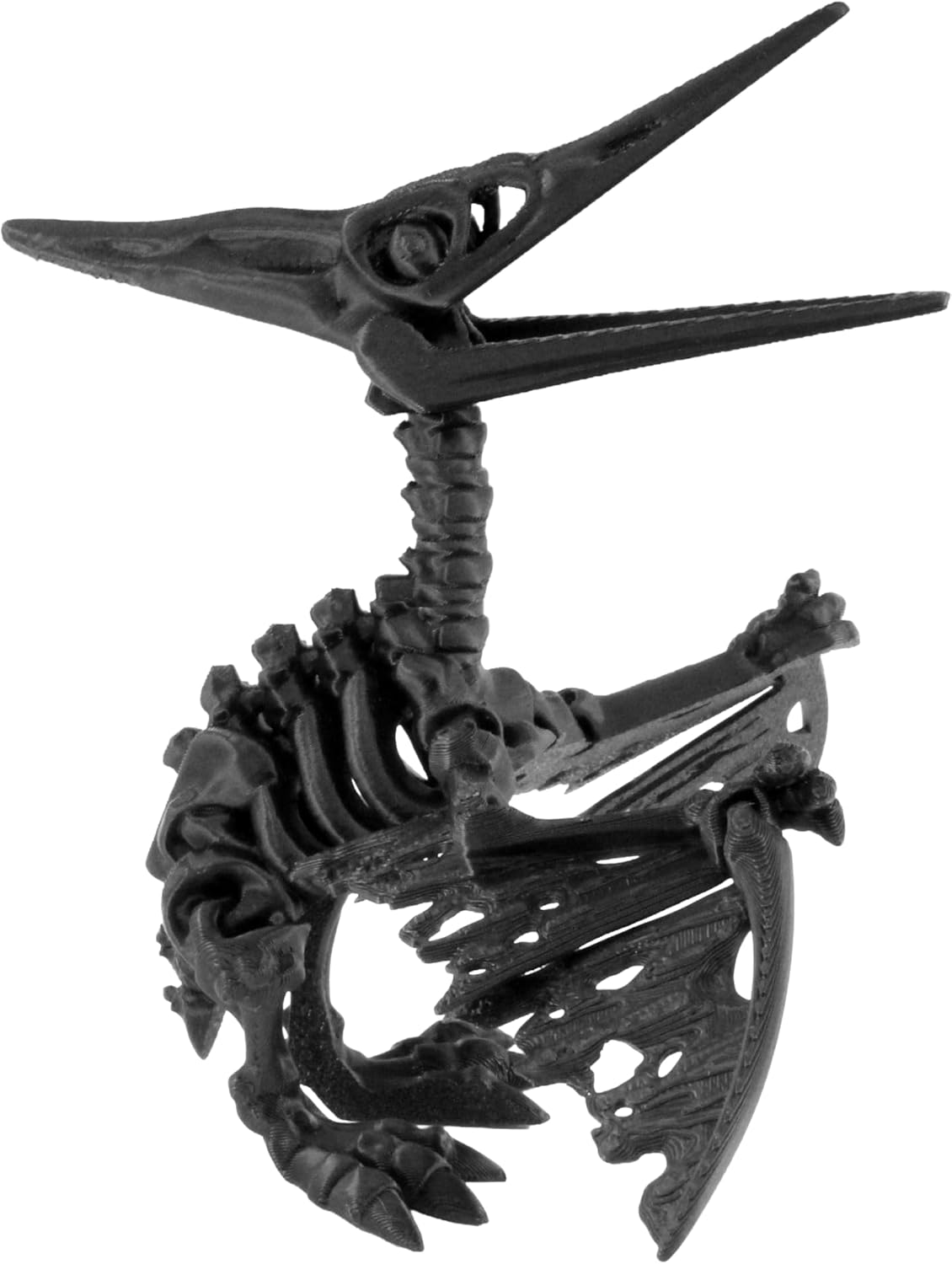 3D Printed Skeleton Pteranodon, Prehistoric Collectible Articulating Dinosaur 3D Figurine Desk Décor Black by PowerTRC