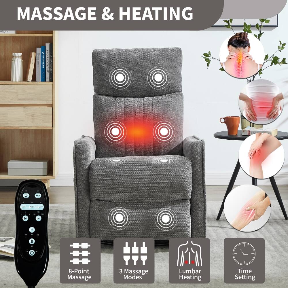 MASSAGE & HEATING

QUEEN OF RECLINA

DECORATION CASE A

STUTE ULTEDIMENSION

BACK

8-Point Massage
3 Massage Modes
Lumbar Heating
Time Setting