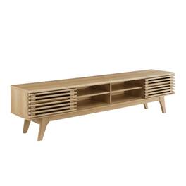 FurniFact - wood entertainment center with spacious TV stand and sleek design - Brown
