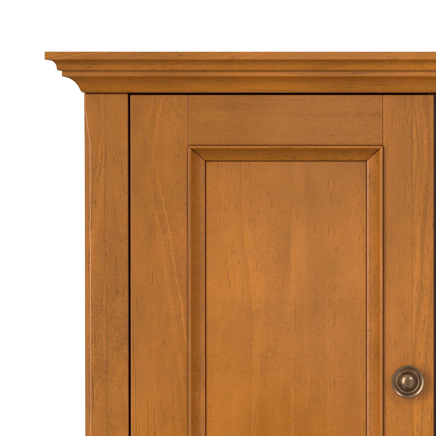 Alt View 6. Simpli Home - Amherst 32 inch Wide Solid Wood Transitional Low Storage Cabinet in Light Golden Brown - Light Golden Brown.