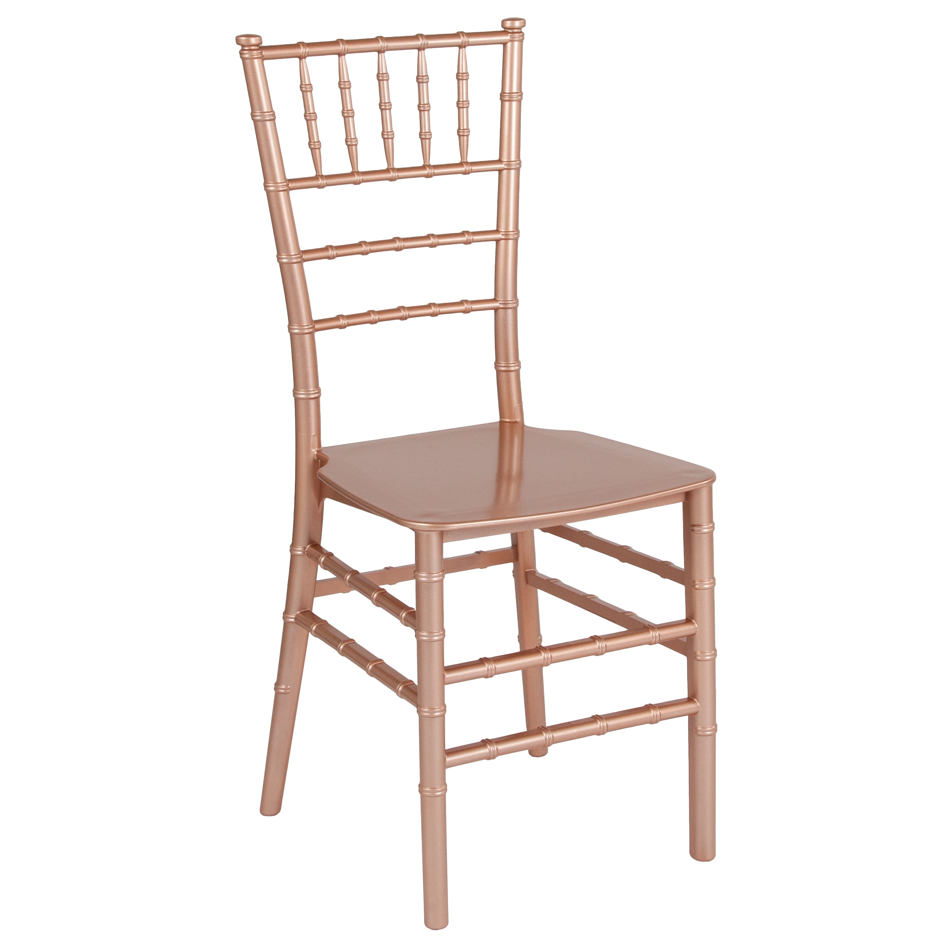 Emma + Oliver - Resin Stacking Dining Chiavari Chair - Rose Gold