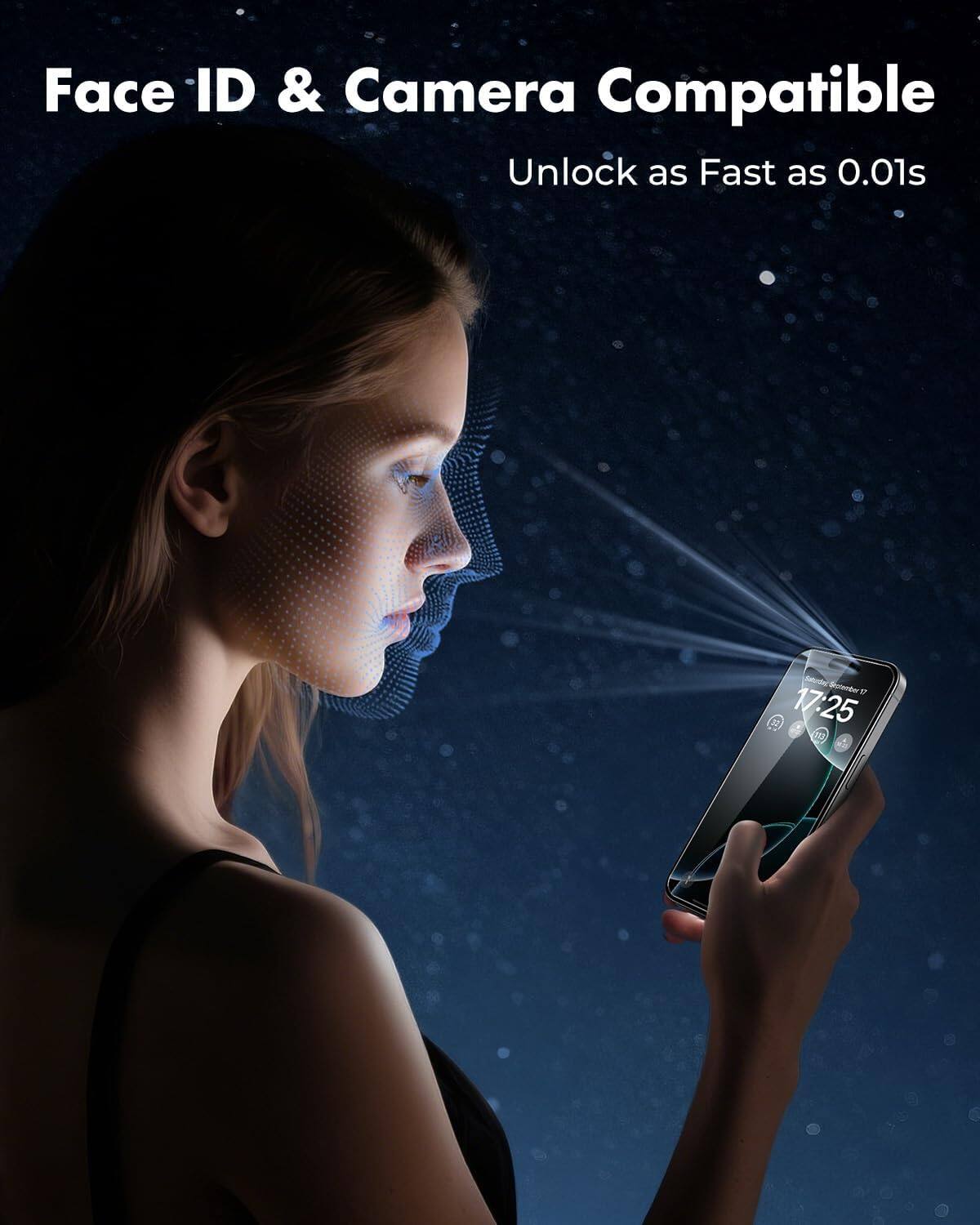 Face ID & Camera Compatible  
Unlock as Fast as 0.01s  

Sunday September 17:25