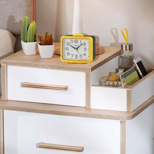 Angle. Seiko - Seiko 3.5"  Akarui Alarm Clock, Yellow - Yellow.