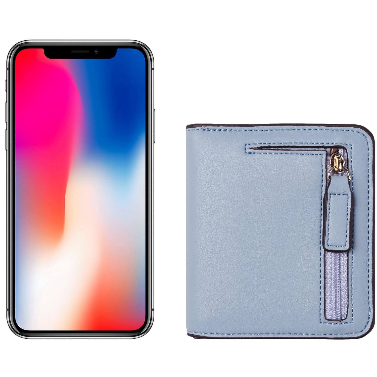 Alt View 3. Jadie Link - Wallet Women Rfid Blocking Small Compact Bifold Luxury Leather Pocket Ladies Mini Purse Window Compact Lightweight - Black.