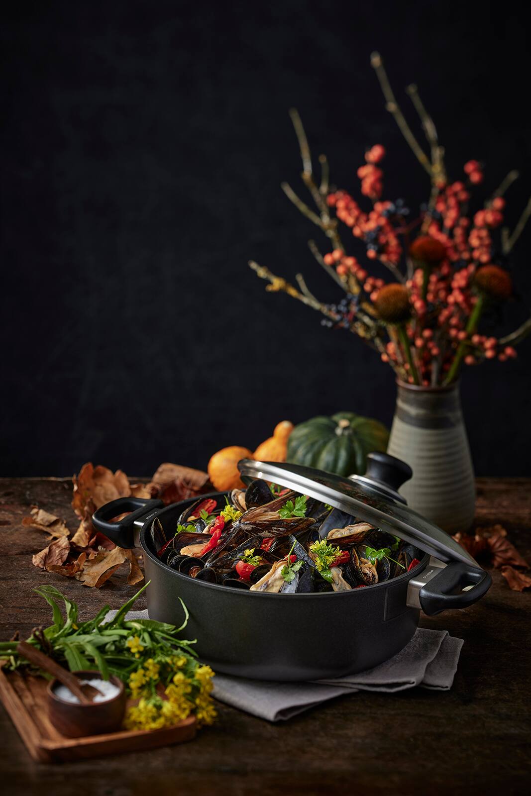 Alt View 3. Scanpan - Classic 4.5 Quart Low Sauce Pot With Lid, 10.25 Inch - Black.
