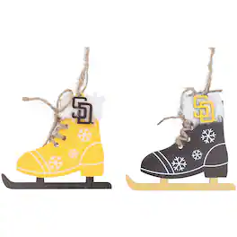 The Memory Company - San Diego Padres Two-Pack Ice Skate Ornament Set - Multicolor