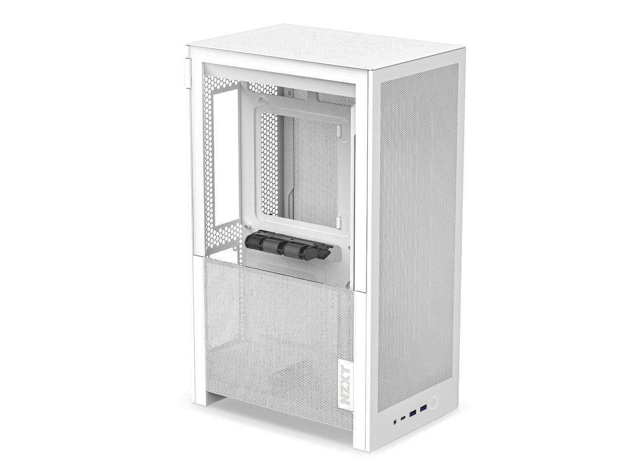 Alt View 3. NZXT - NZXT H2 Flow (2026) mini-ITX Case - All White - White.