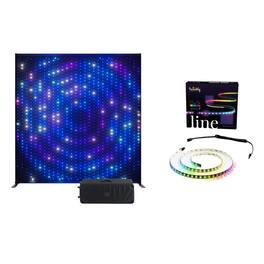 Twinkly - 3-in-1 DJ/Streamer Atmospheric RGB Lighting Bundle w/Lightwall, Line Starter & Music Sensor - Multicolor