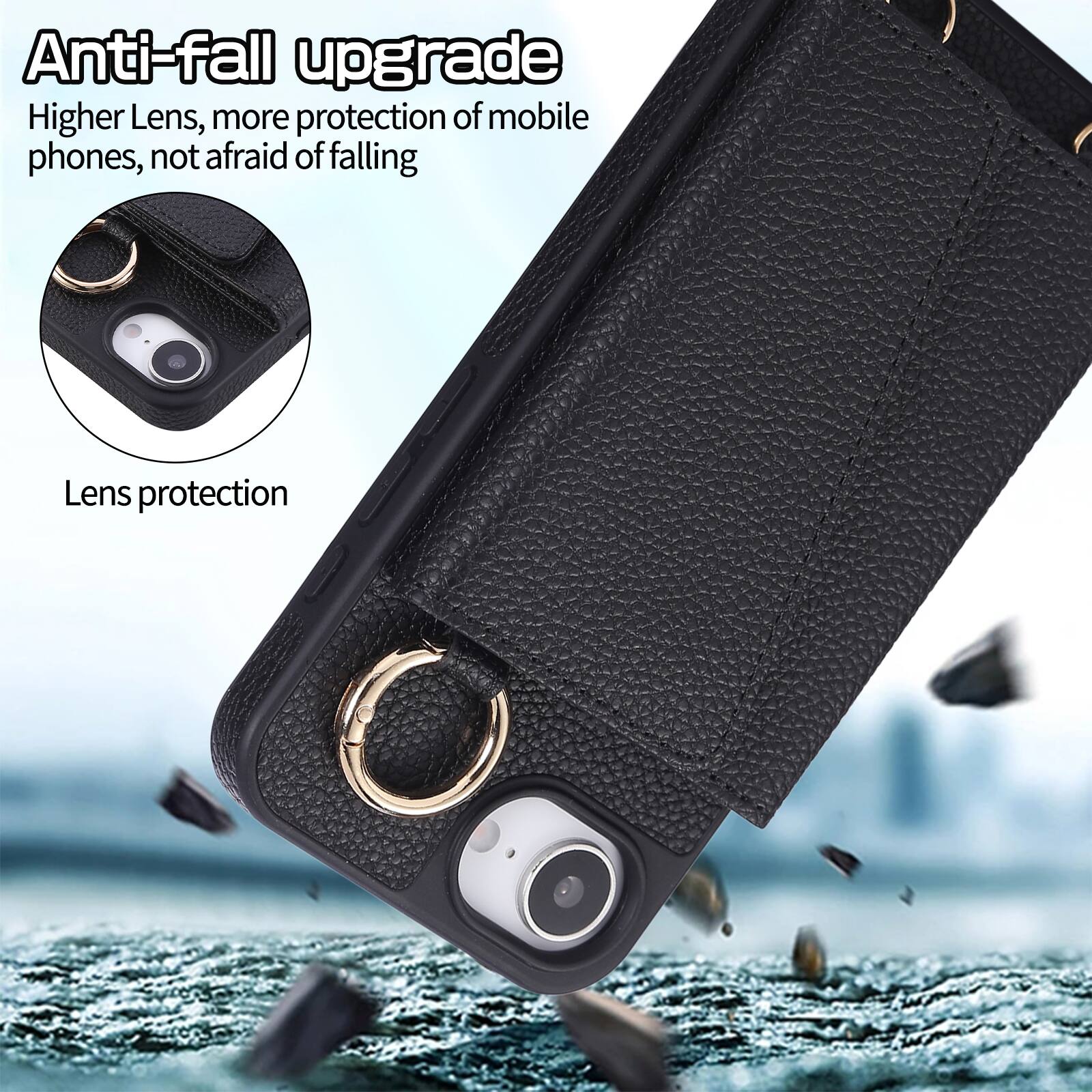 Anti-fall upgrade  
Higher Lens, more protection of mobile phones, not afraid of falling  
Lens protection