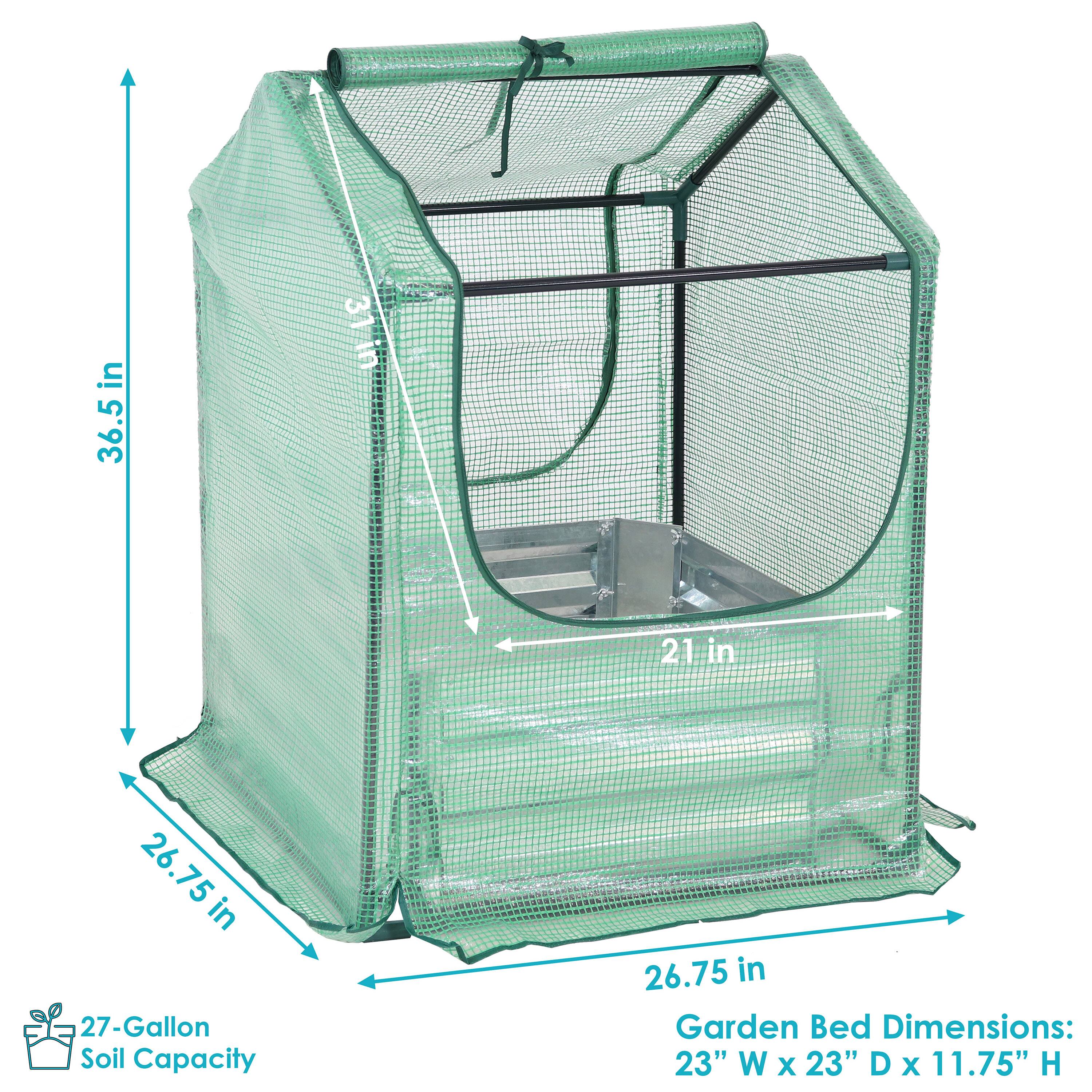 - 36.5 in
- 26.75 in
- 21 in
- 26.75 in
- 27-Gallon Soil Capacity
- Garden Bed Dimensions: 23" W x 23" D x 11.75" H