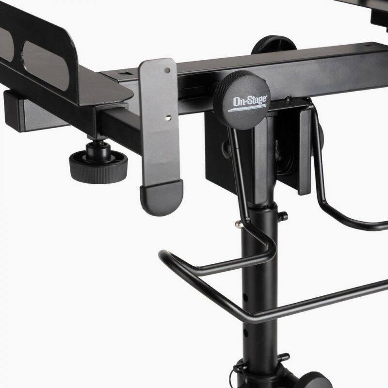 Alt View 1. On Stage Stands - On-Stage MIX-400 V2 Mobile Mixer Stand: Rolling platform for mixers, laptops, controllers. Height adjustable (28"-38"), - Black.