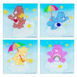 Silver Buffalo - Care Bears Clouds Glass Coasters | Set of 4 - Blue