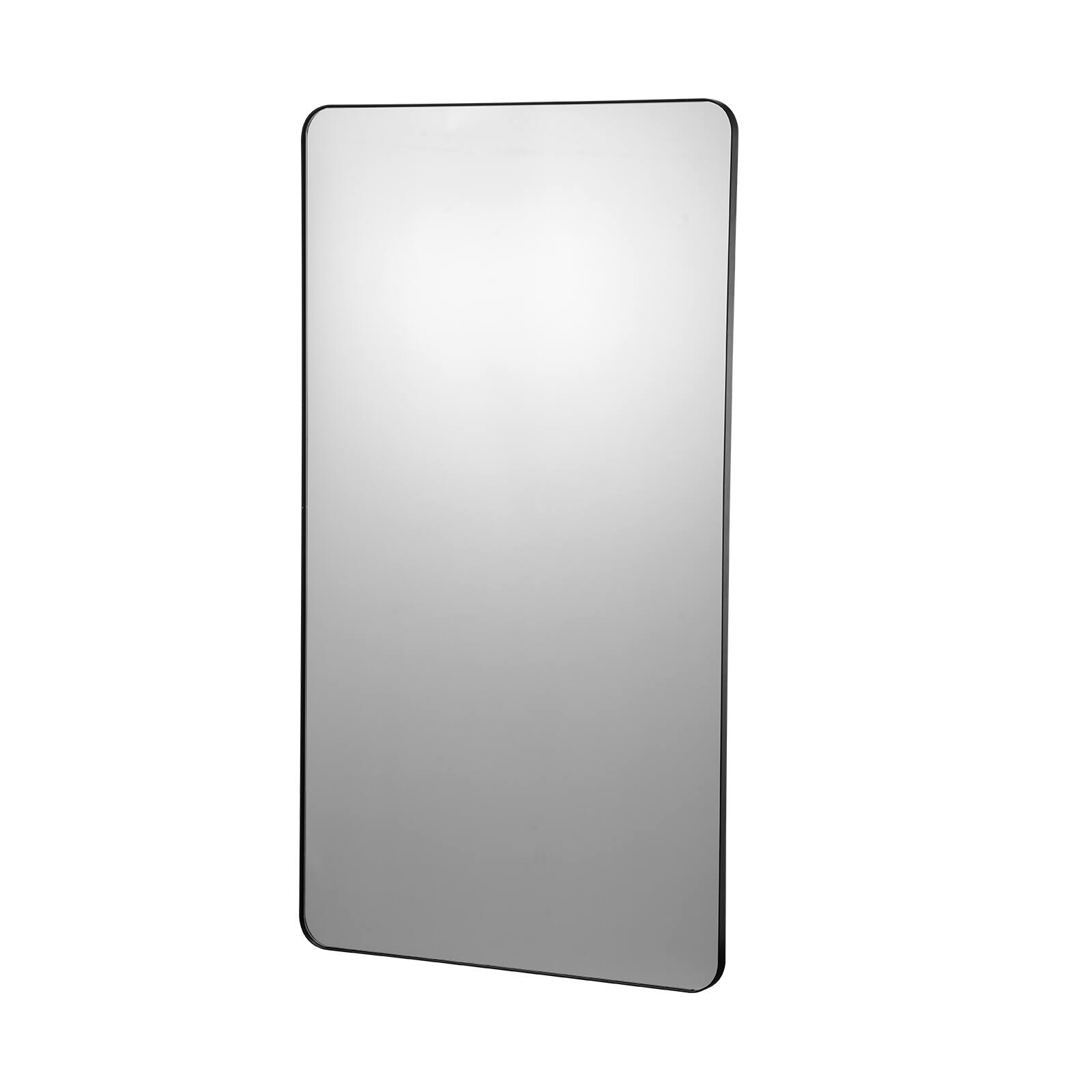 VEVOR - Wall Mounted Makeup Mirror, 0.15" Thick, 30" x 55" Mirror with Aluminium Alloy Frame & Explosion-Proof Film - Black