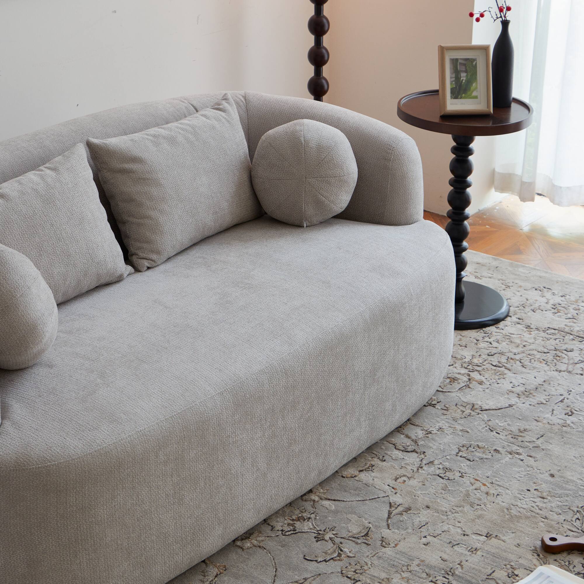 Alt View 1. GOODSILO - Modern Memory Foam Two-Seater Sofa with Deep Seat and Premium Chenille Fabric, No Assembly Required - Gray.