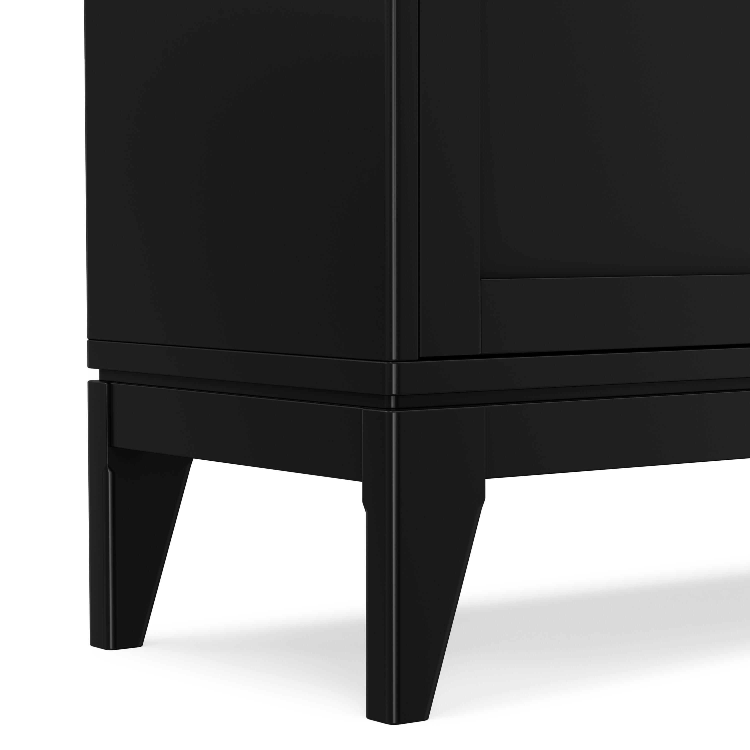 Alt View 6. Simpli Home - Simpli Home Harper 30 inch Wide Solid Hardwood Mid-Century Modern Low Storage Cabinet in Black - Black.