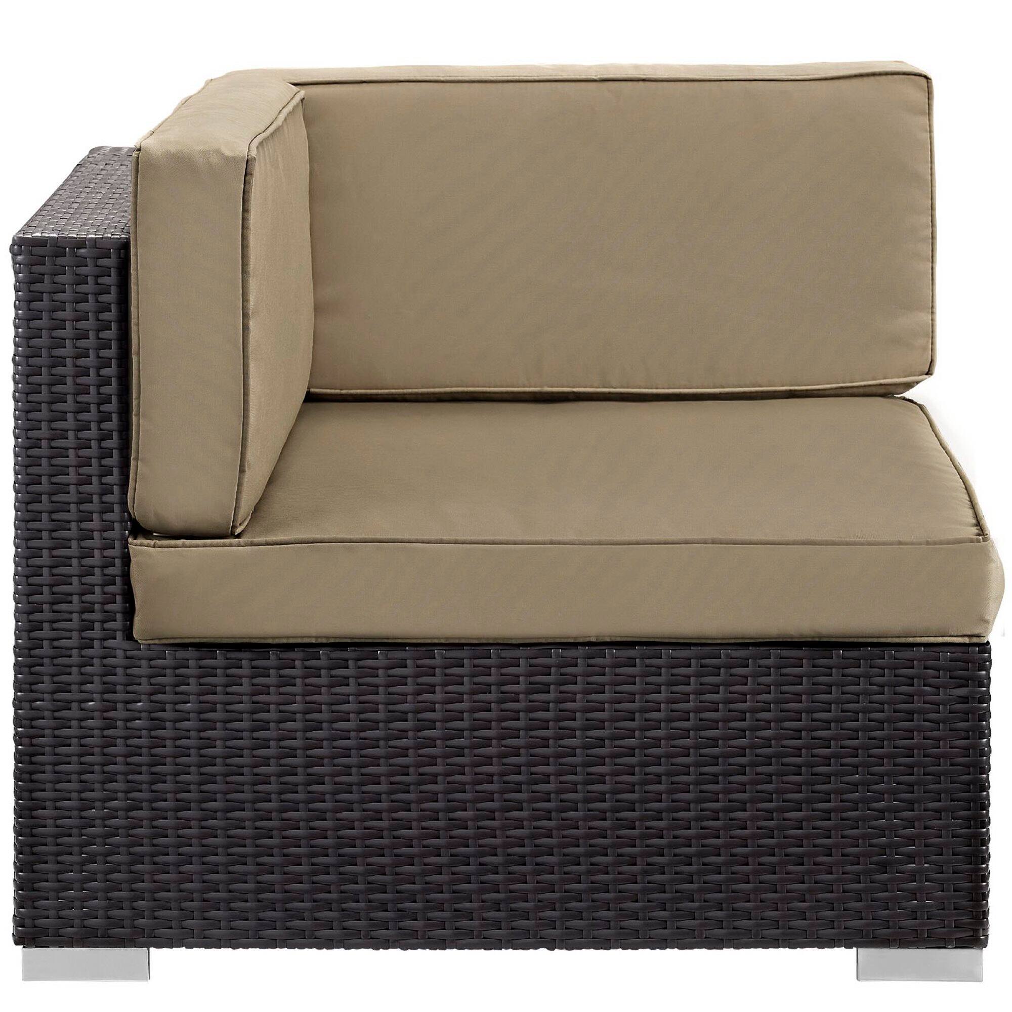 Left. Modway - Gather Outdoor Patio Corner Sectional Set of 2 by Modway - Espresso Mocha.