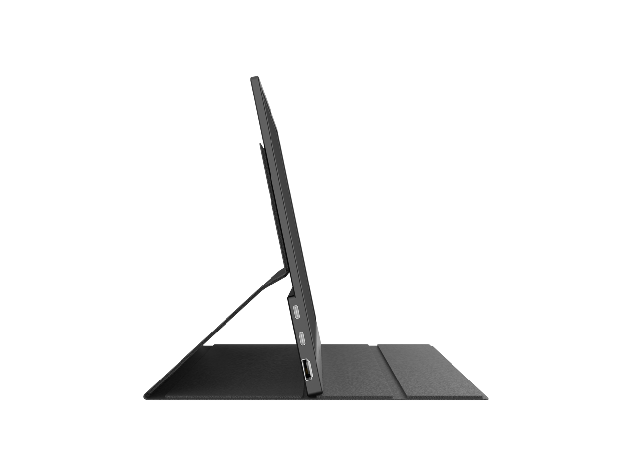 Alt View 3. HKC - HKC V16 15.6" Portable Monitor, Full HD IPS, Type-C/HDMI, Ultra-Slim Gray, Dual Speakers.