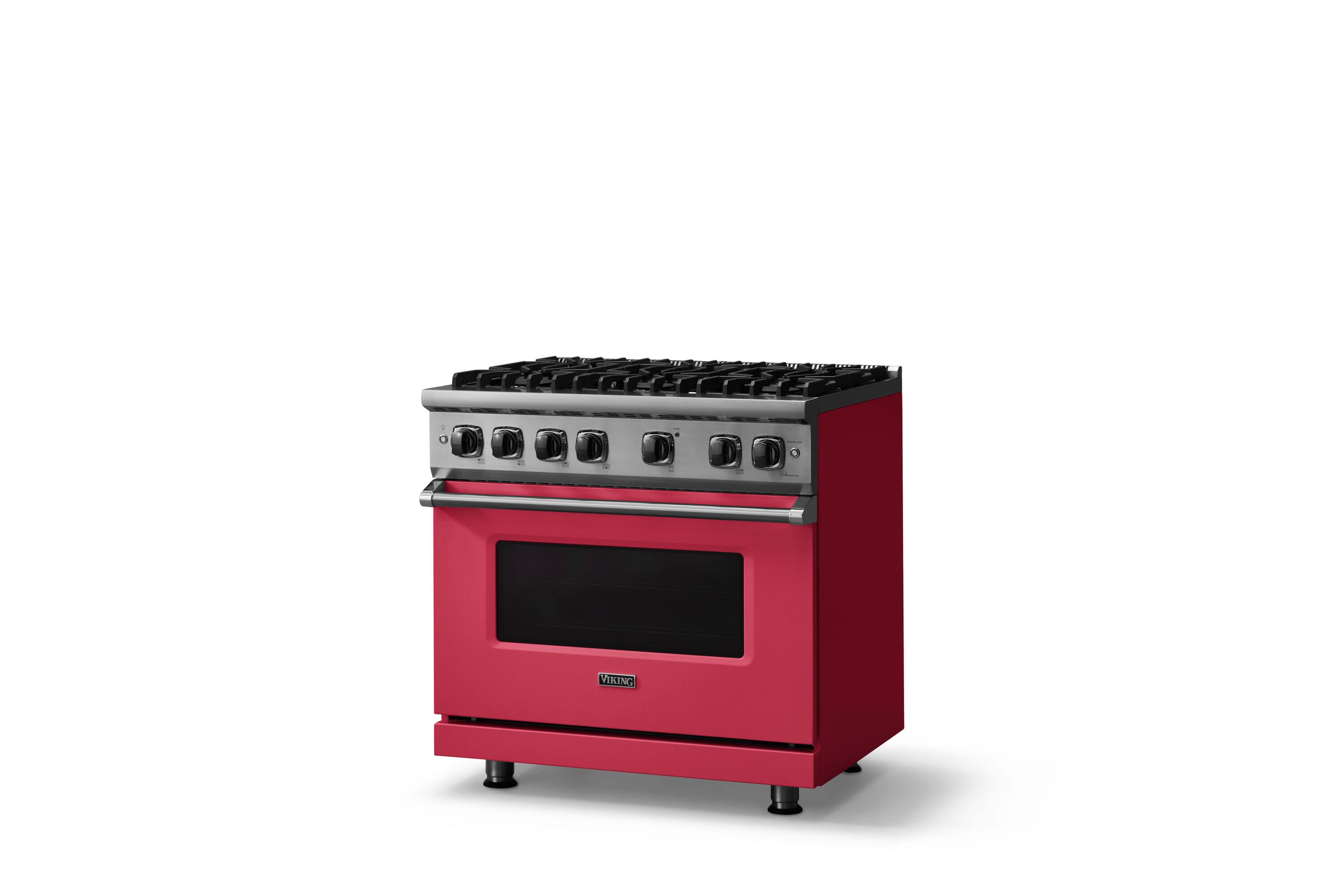Angle. Viking - 36"W./24"D. 5.1 Cu. Ft.  Gas Sealed Burner Range-6 Burners-Valentine-LP - Valentine.