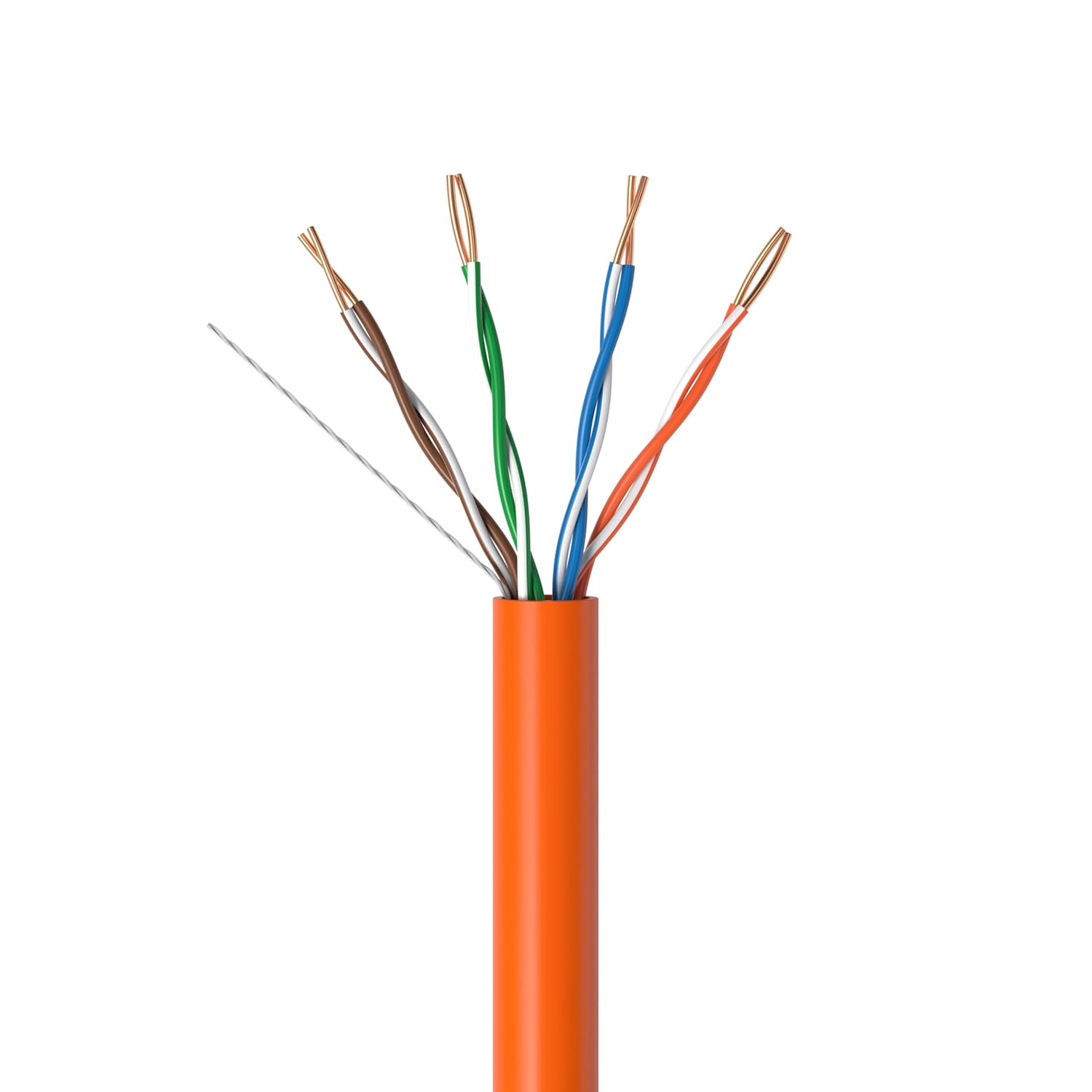 Angle. Cables Direct Online - 1000ft Cat5e Solid 24AWG Cable UTP Cat5 Bulk Pull Box Network Copper Clad Aluminum LAN Wire, Unshielded, Orange.