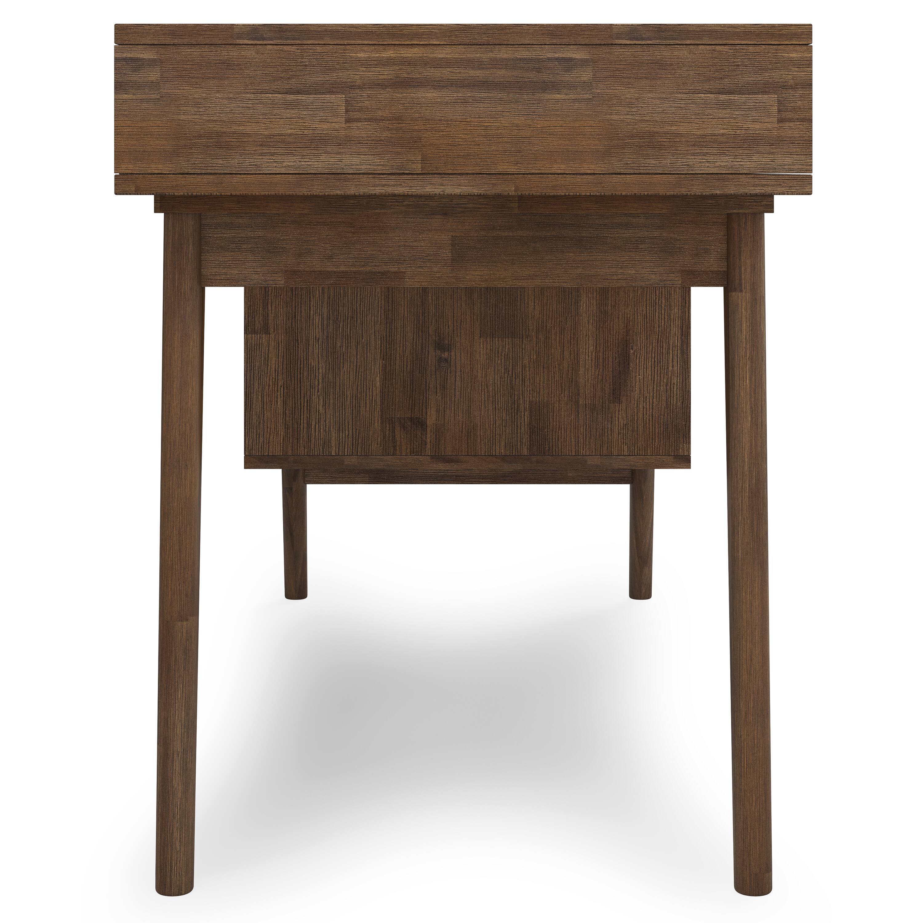 Alt View 2. Simpli Home - Clarkson SOLID ACACIA WOOD Contemporary 60 inch Wide Desk with side drawers in Rustic Natural Aged Brown - Rustic Natural Aged Brown.