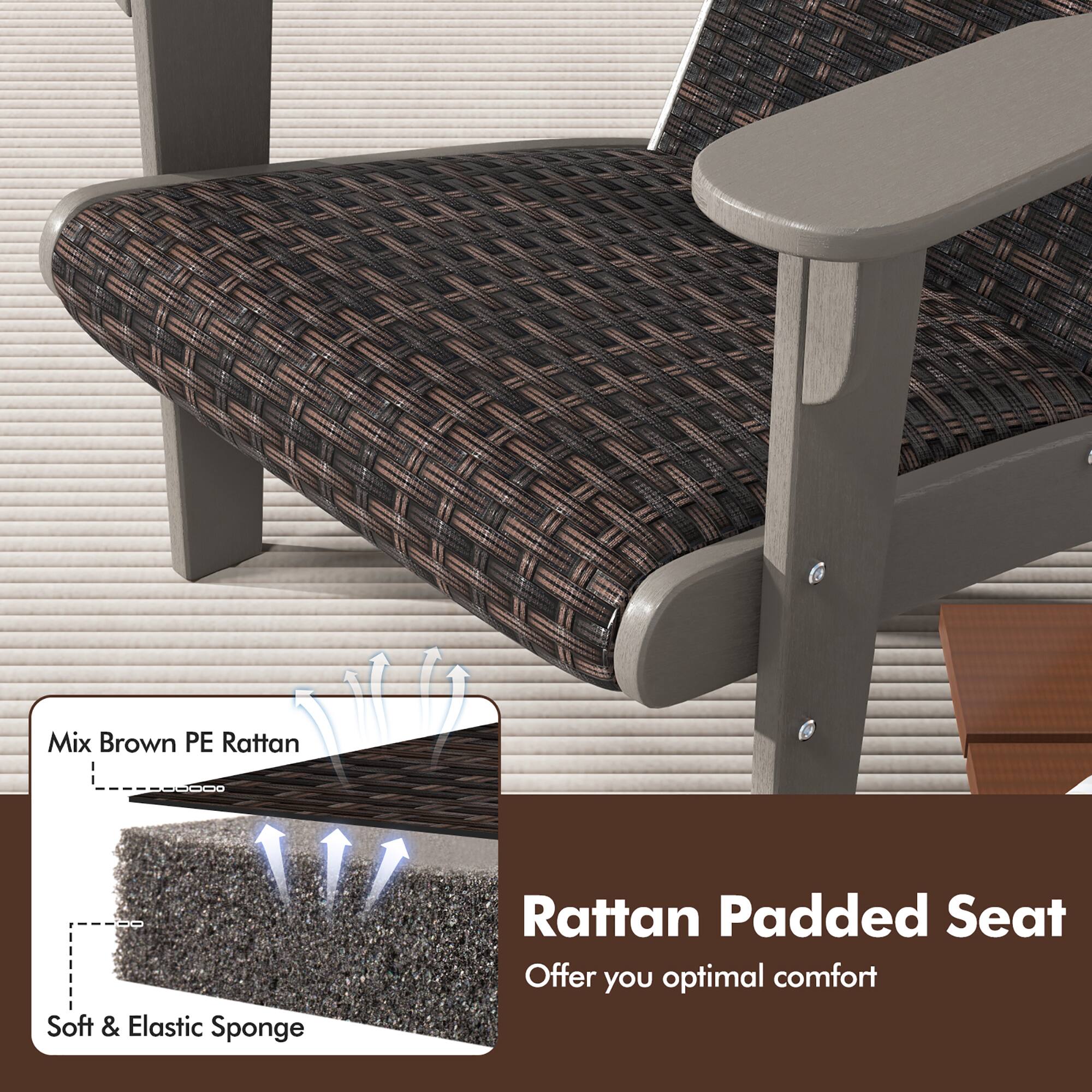 Mix Brown PE Rattan Soft & Elastic Sponge Rattan Padded Seat Offer you optimal comfort

Mix Brown PE Rattan
Soft & Elastic Sponge

Rattan Padded Seat
Offer you optimal comfort