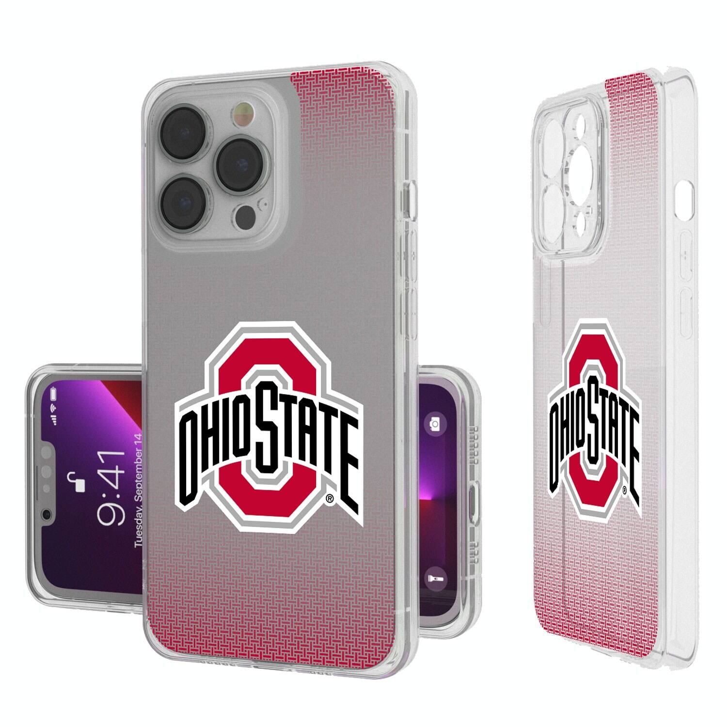 Keyscaper - NCAA - Ohio State Buckeyes Linen Logo iPhone Clear Case - 16 - Multicolor