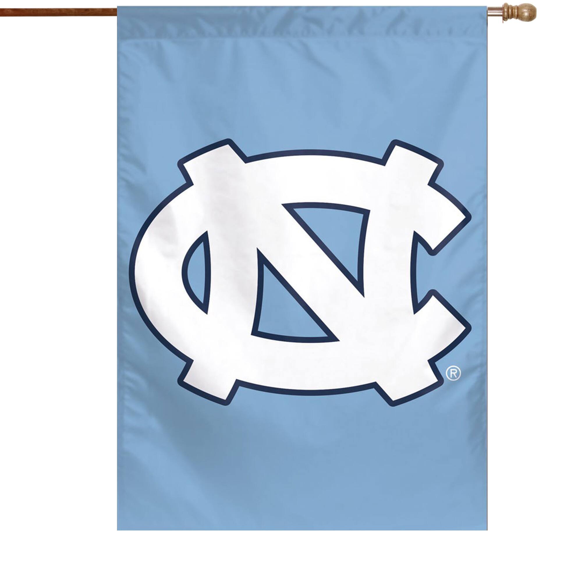Front. WinCraft - North Carolina Tar Heels 28" x 40" Big Logo House Flag - Multicolor.