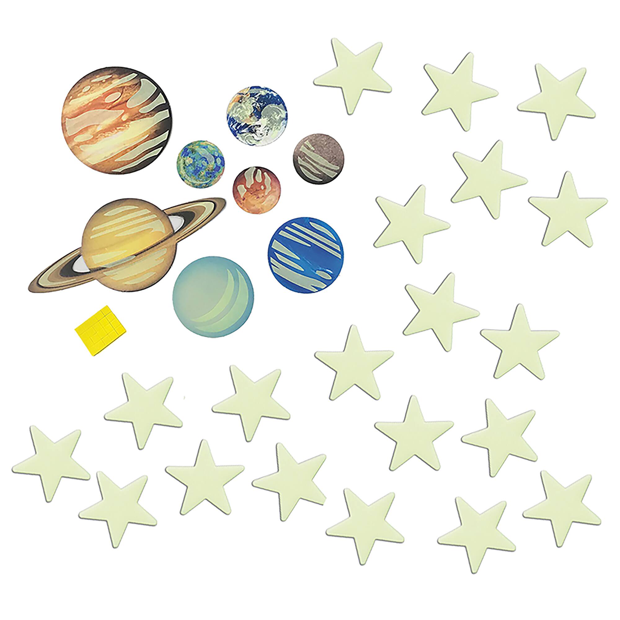 Left. 4M - 4M: Glow Planets & Nova Stars - 20 Glow-in-Dark Stick-Ons, Wall & Ceiling Decor.