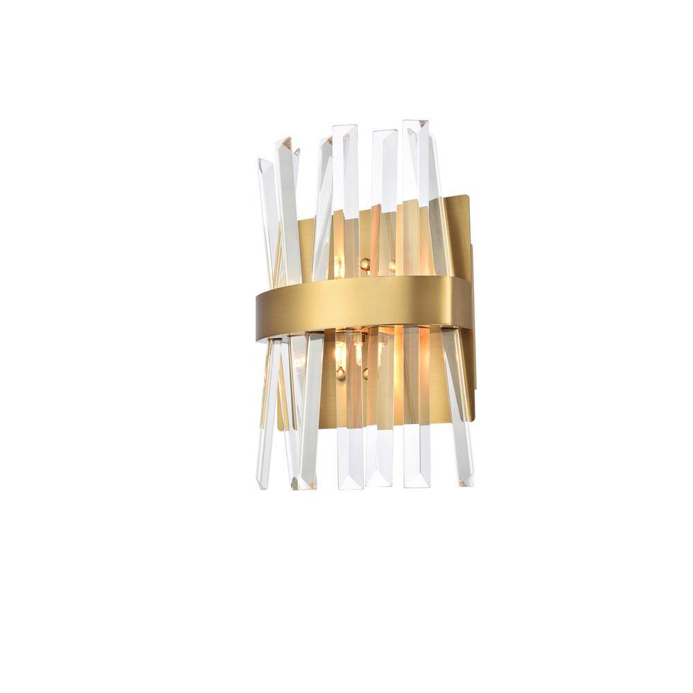 Alt View 2. Elegant Lighting - Serephina 8 inch crystal bath sconce in satin gold - Satin Gold.