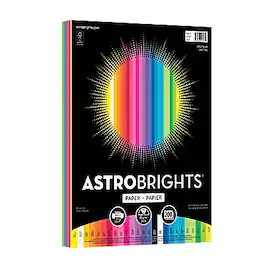 Astrobrights - Colored Paper, 24 lbs., 8.5" x 11", Spectrum Colors, 200 Sheets/Ream - Assorted