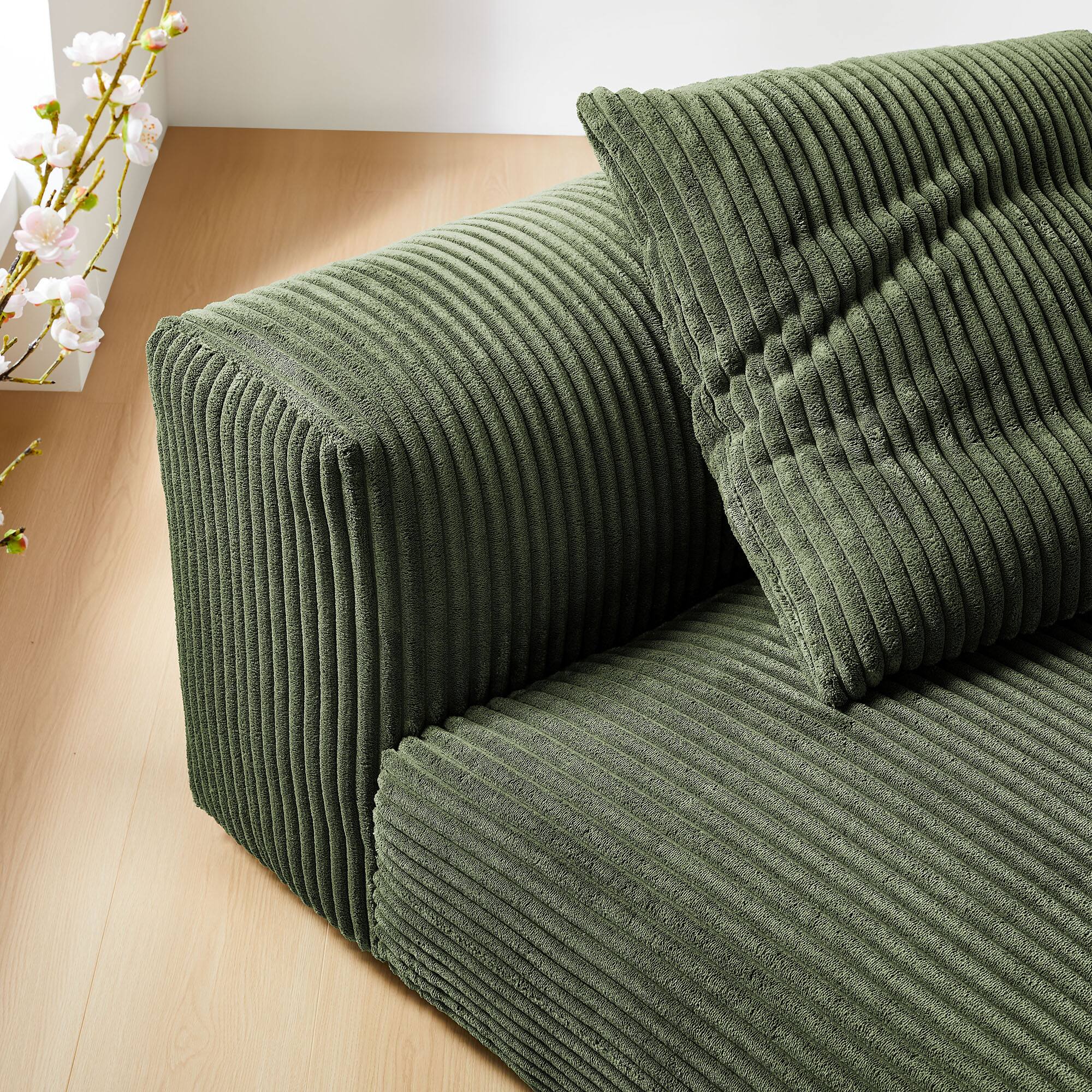Alt View 8. Modway - Solace Modular Corduroy Upholstered Armless Chair by Modway - Fern.