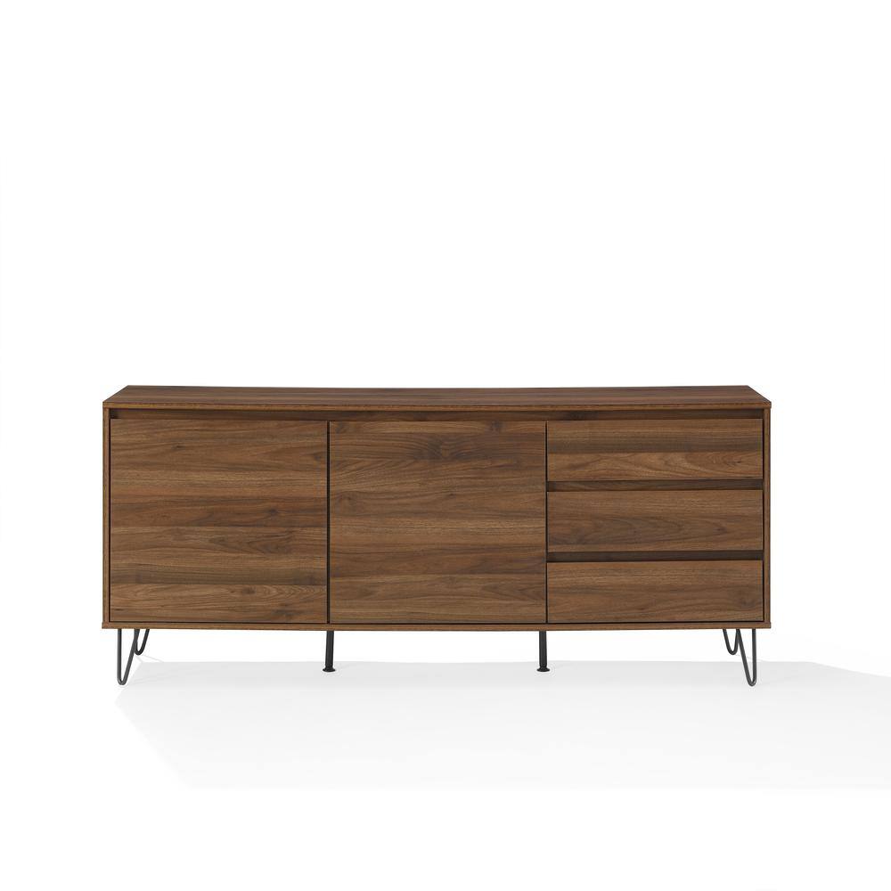 Back. Crosley Furniture - Teagan Record Storage Sideboard - Brown Oak.