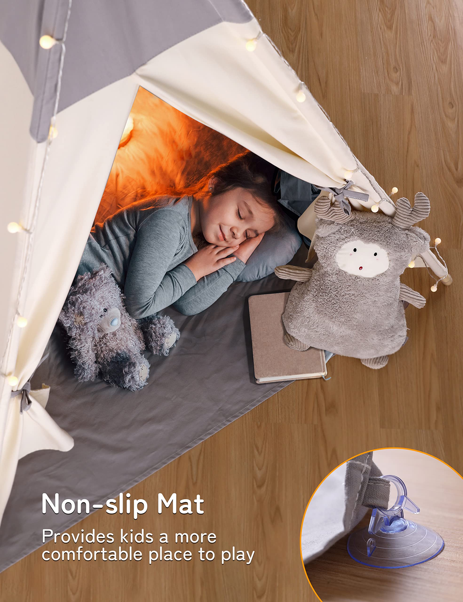 Non-slip Mat  
Provides kids a more comfortable place to play