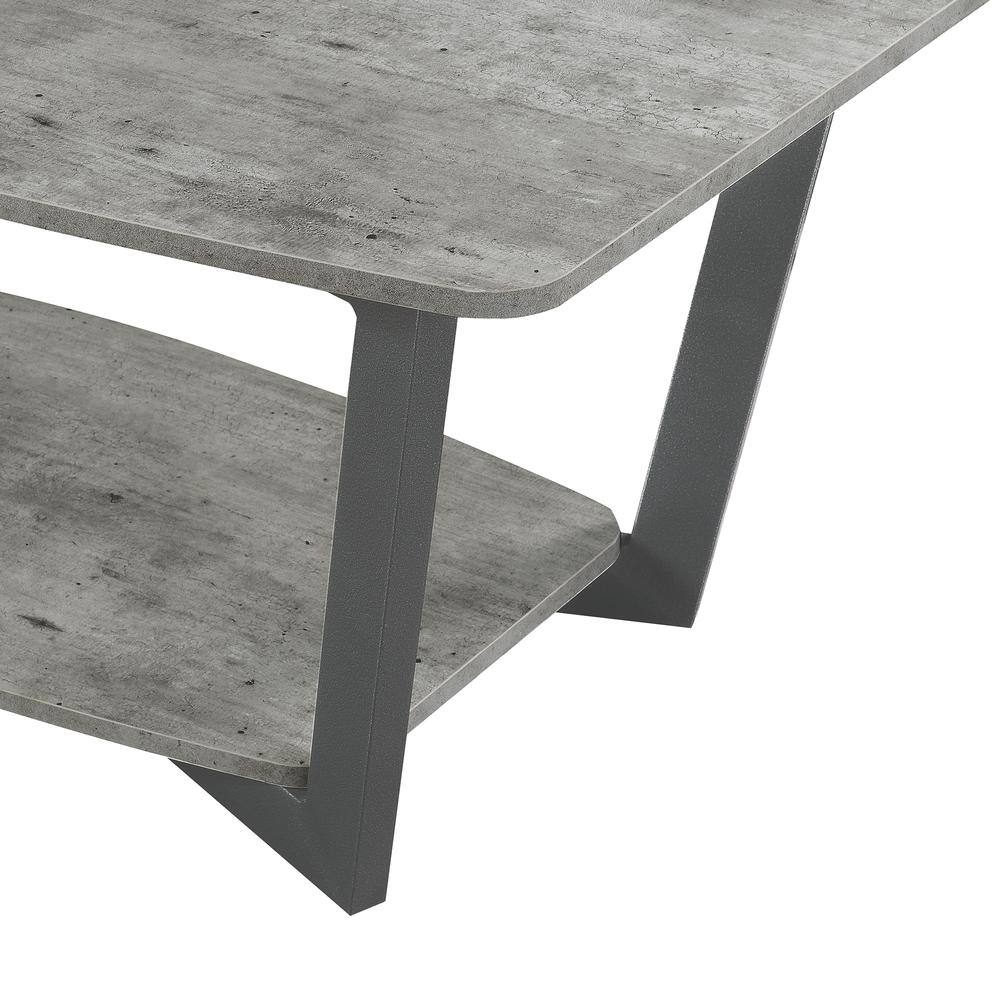 Back. Convenience Concepts - Graystone Coffee Table - Faux Birch/Slate Gray Frame.