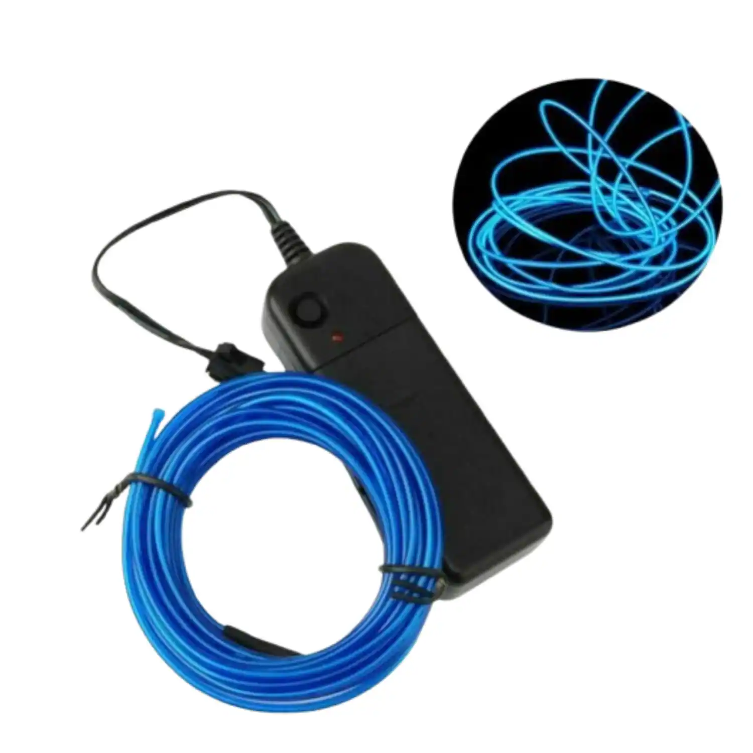 Angle. Home Collection - 3.28Ft Battery Powered Neon LED EL Wire String Light Blue - Blue.