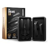 Manscaped - The Shears 3.0, 5-Piece Precision Men’s Nail Grooming Travel Kit, Stainless Steel Manicure Set - Black