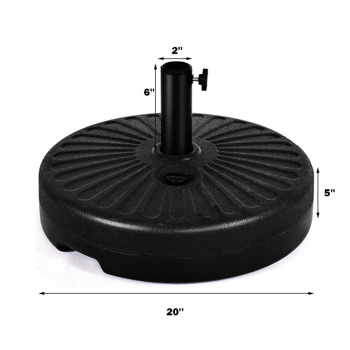 Alt View 3. Costway - 20'' Round 23L Water Filled Umbrella Base Stand Self-filled Patio Furniture - Black.