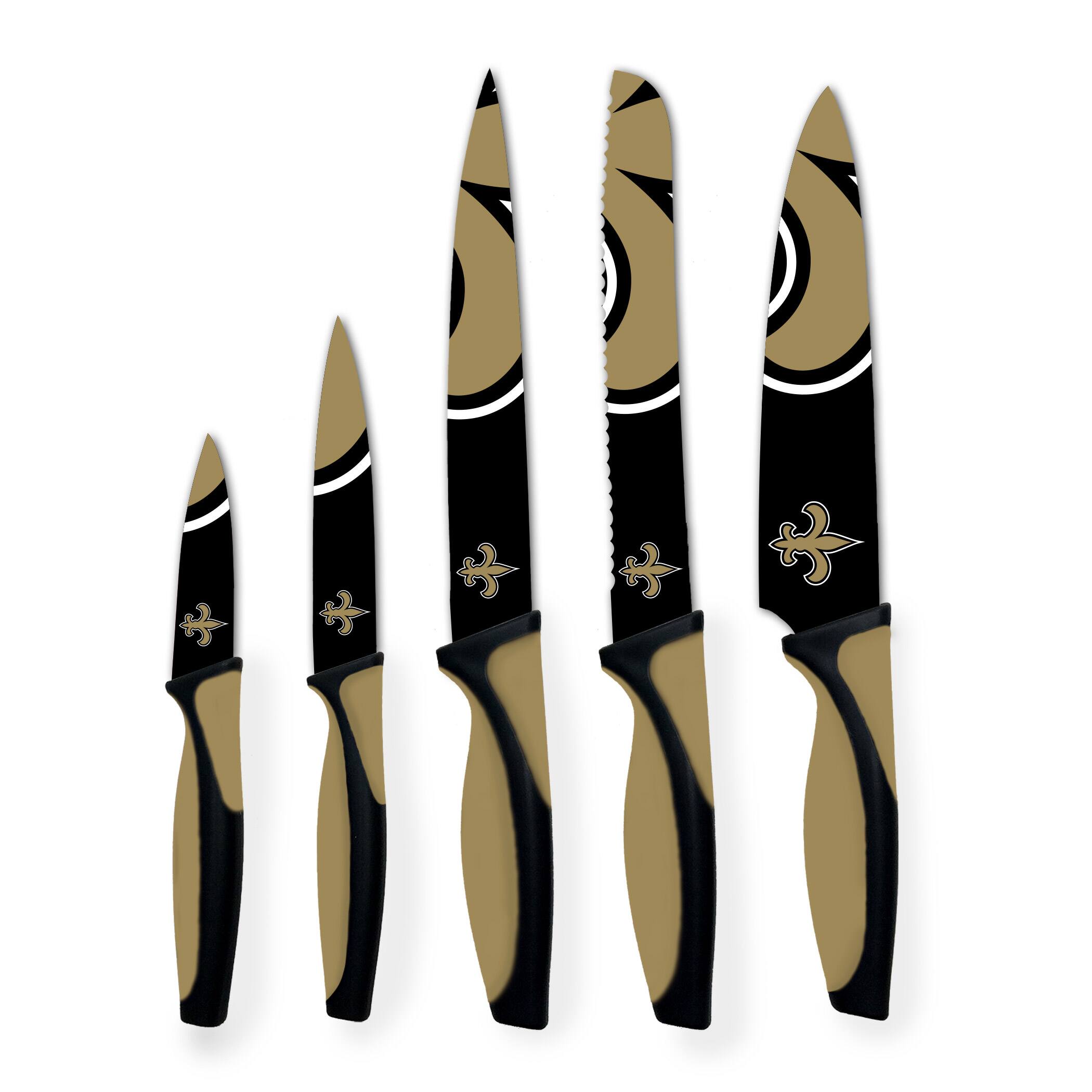 Alt View 1. Woodrow - New Orleans Saints 5-Piece Stainless Steel Cutlery Knife Set - Multicolor.