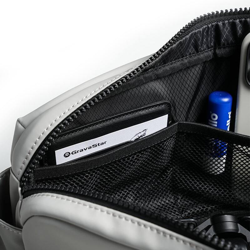 Angle. GravaStar - GravaStar Keyboard Crossbody Bag Waterproof Travel Sling Case for 60% Mechanical Keyboards & Accessories Gray - Gray.