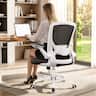 KERDOM - Colorful Mesh Ergonomic Office Chair with Adjustable Lumbar Support & Height, Swivel Desk Chair with Flip-up Arms, Tilt - White