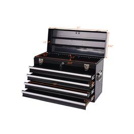 Boyel Living - Heavy Duty Metal Tool Box, 21-inch, Portable Metal Tool Box with 4 Drawers
