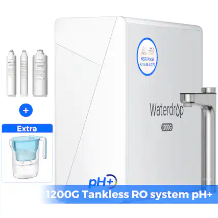 WD-12 A - WOTTA - n WT-X12-F3 o - C - - - NSF/ANSI 42 & 58 & 372 + Extra Waterdrop 1200G Wwhwrane rabrraio pH+ + 1200G Tankless RO system pH+